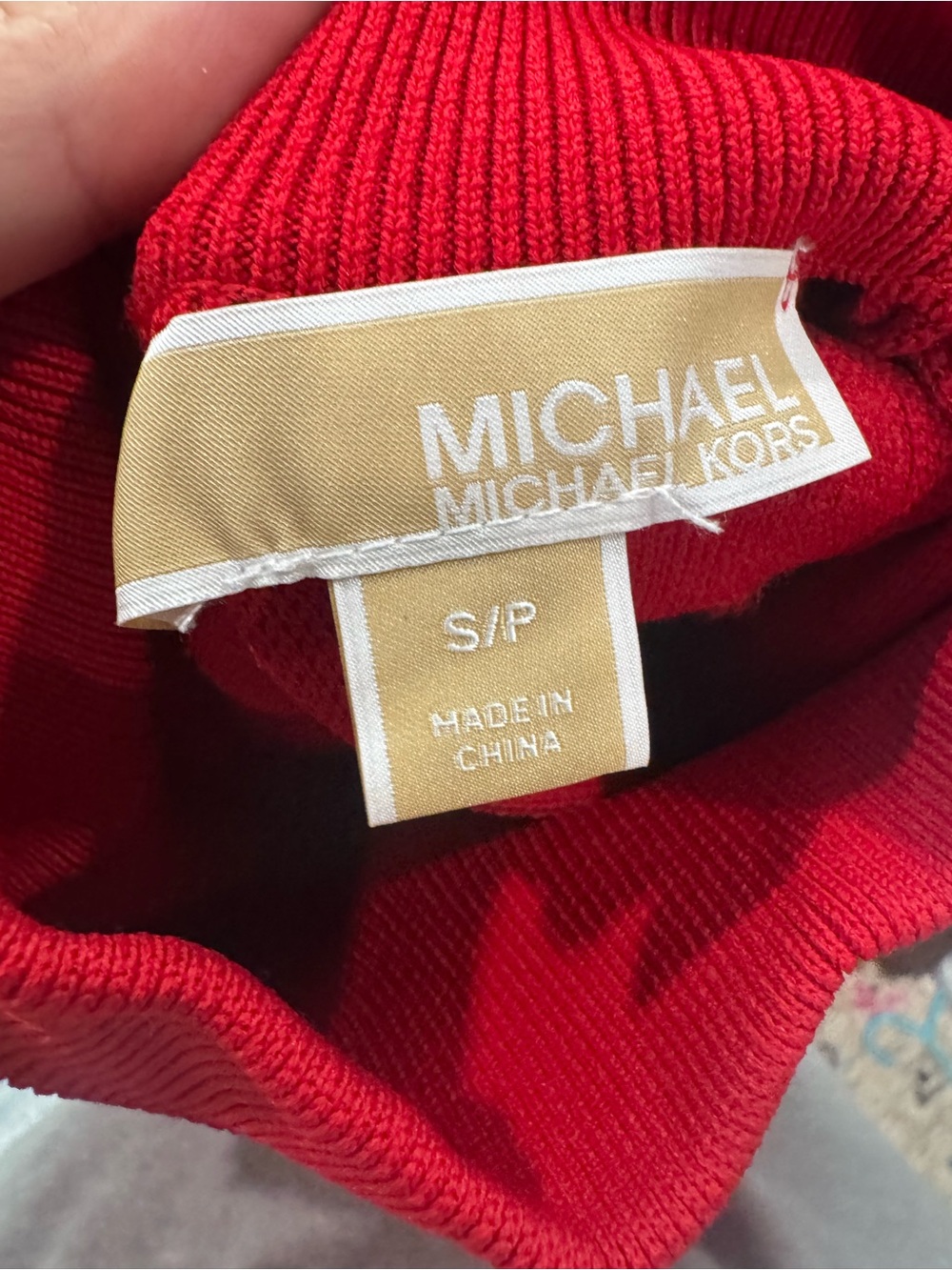 Michael Kors Red Short-Sleeve Turtleneck Mini Dress - Picture 7 of 8